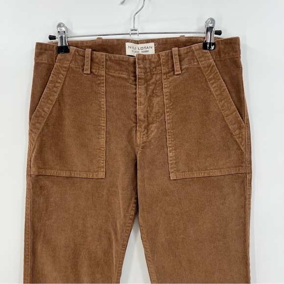 Nili Lotan Jenna Corduroy Pants in Maple Brown Size 0 - Picture 6 of 8